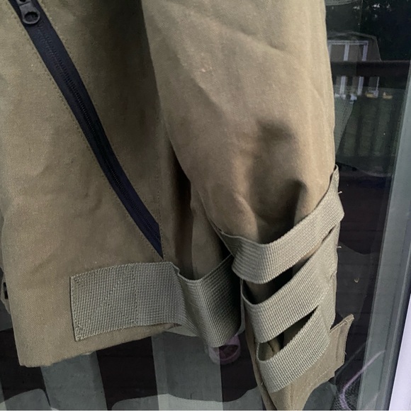 UNM Canvas Utility Jacket Size Large Full Zip+Snap Multi-Pocketed Tan - Picture 3 of 16